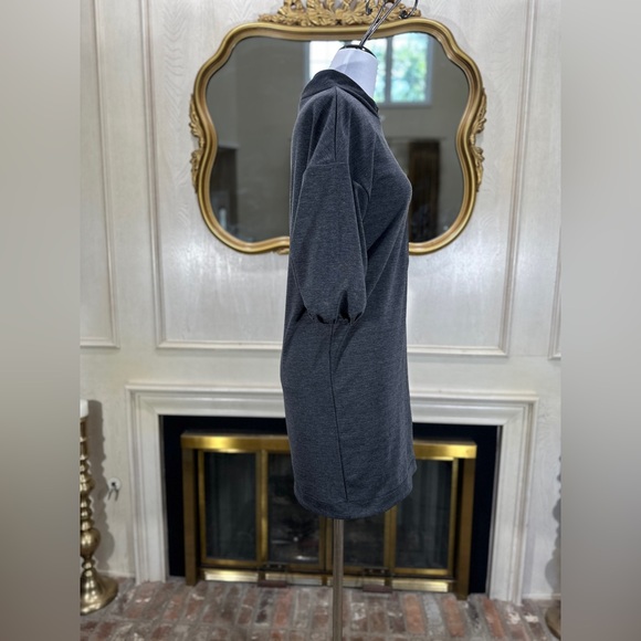 Elliott Lauren Gray Knit Half‎ Zip Dress Size 4 | Minimalist Casual Chic - Picture 6 of 8